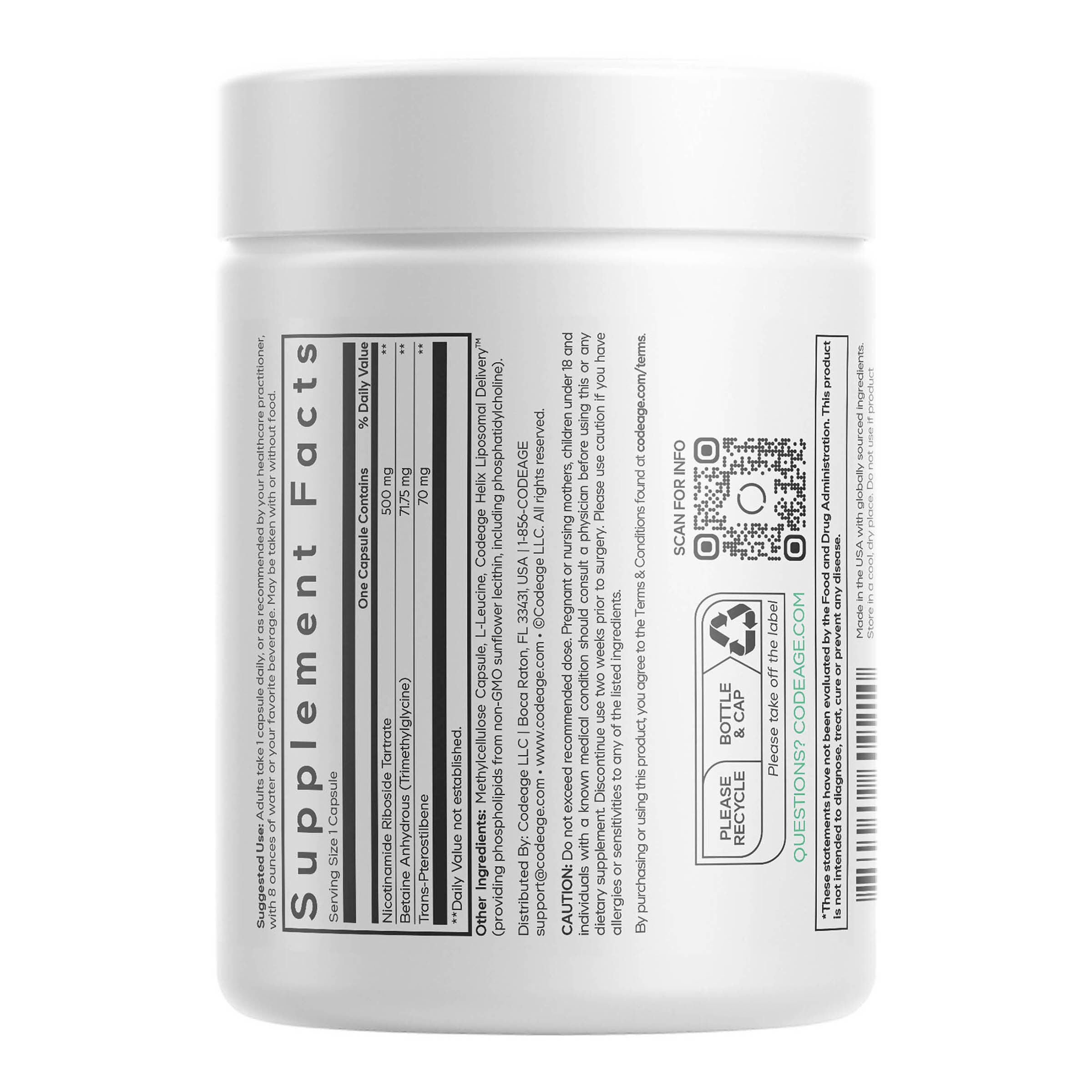 Codeage - Liposomal Nicotinamide Riboside+ - 60 Capsules | GNC